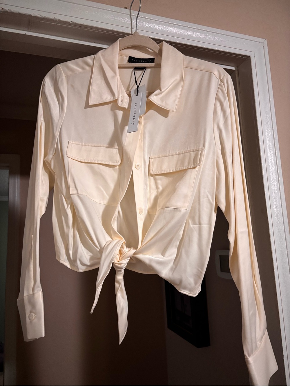 Crop tie shirt